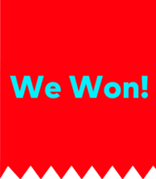 We won! ribbon from the hackathon deck